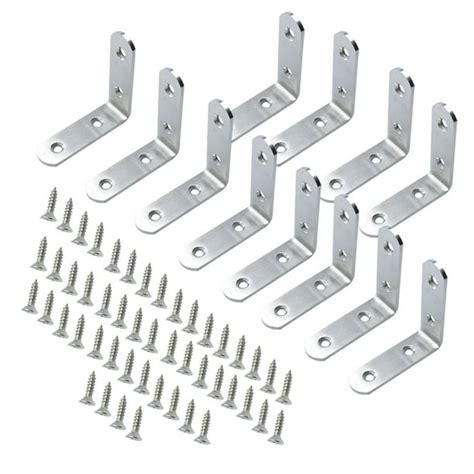 Uxcell 65 X 65mm Stainless Steel L Shaped Angle Brackets With Screws