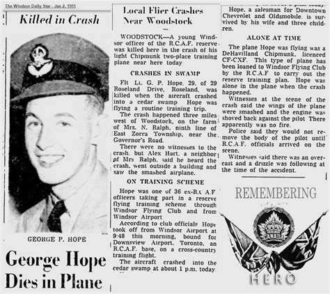 George Proud Hope The Canadian Virtual War Memorial Veterans