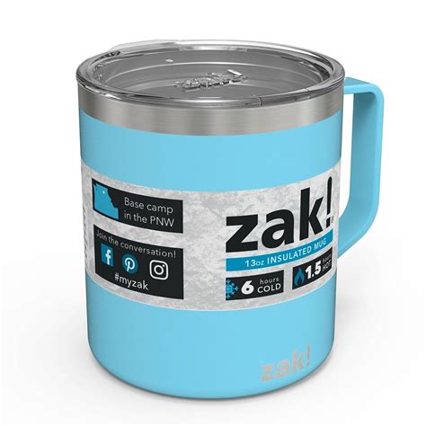 Zak Designs 13oz Double Wall Stainless Steel Explorer Mug Mugs
