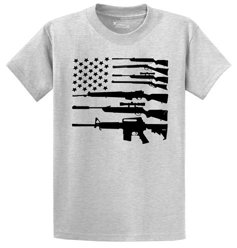 Gun American Flag T Shirt Patriotic Usa Flag American Pride Gun Right