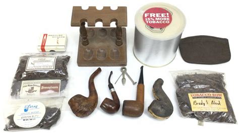 Lot Vintage Tobacco Pipes And Tobacco