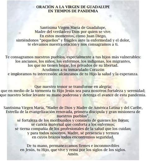 Isma 40 Oracion Imagen Dela Virgen De Guadalupe