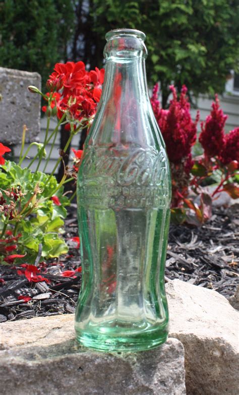 Vintage Thick Green Glass Coca Cola Bottle Antique New York Ny Coke