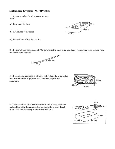 13 best images of surface area word problems worksheet