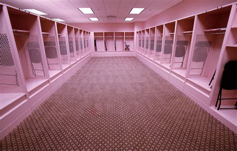 hlas putting a different color on kinnick s pink locker room lockers diy bed skirt locker room