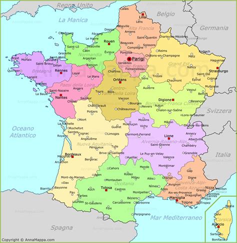 Mappa Francia Cartina Francia