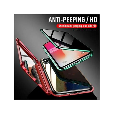 Anti Peep Magnetic Phone Case Glass Cover Double Temper Glass Skin Case