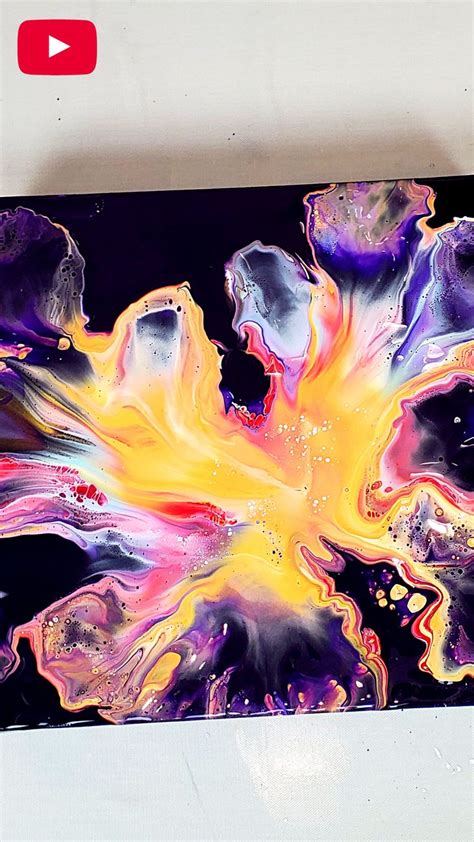 Purple And Gold Splash What A Combo Acrylic Pour Painting With Just