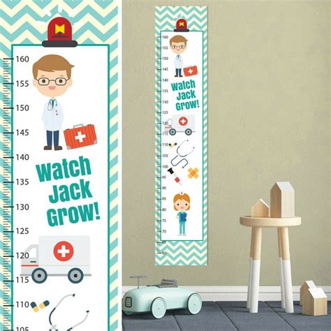Doctor And Nurse Growth Chart Wall Decal Kids Room Growth Chart Wall