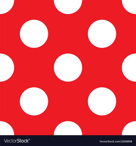 Tile Pattern White Polka Dots Red Background Vector Image