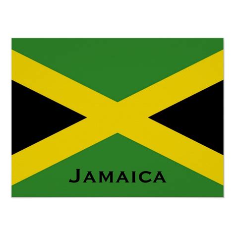 Jamaican Flag With Jamaica Word World Flags Poster Zazzle Jamaican
