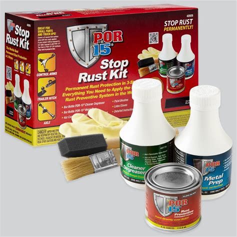 Por15 Stop Rust Kit Gloss Black Permanent Rust Protection Prevention Ebay