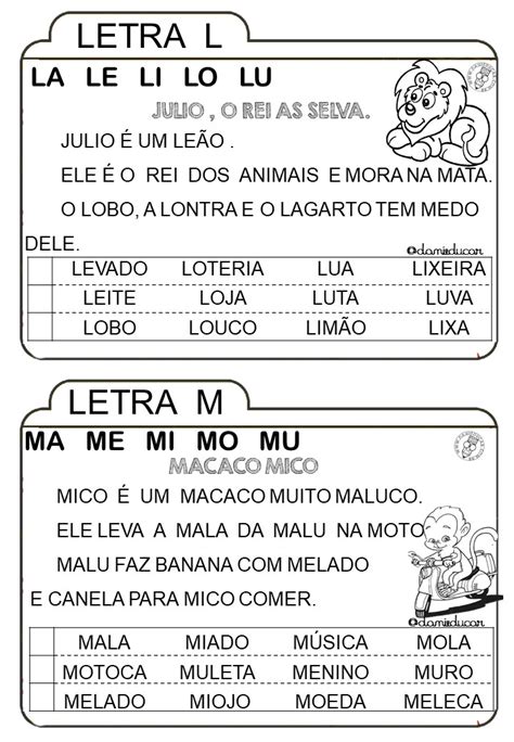 Fichas De Leitura Para Imprimir Dani Educar Portuguese Lessons My Xxx