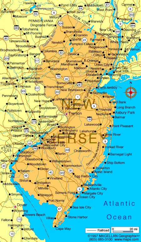 New Jersey Map And New Jersey Satellite Images