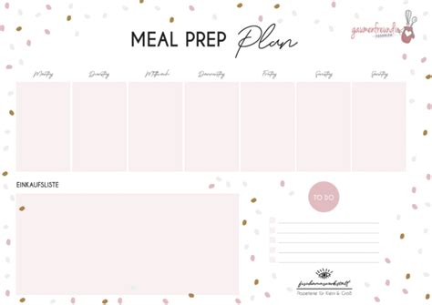 Planen sie alle anstehenden arbeiten und termine. Gratis Meal Prep Wochenplan Vorlage mit Einkaufsliste - 3 - Gaumenfreundin Foodblog | Wochenplan ...