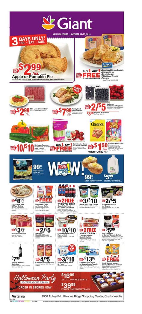 Visit your local giant food stores pharmacy located at 1465 w broad st to fill prescriptions, get advice on medications, receive health screenings, and get immunizations. Giant Food Weekly Circular Flyer December 21 - 27, 2018 ...