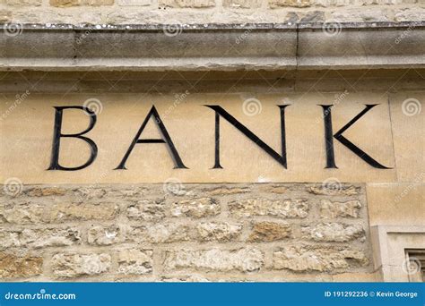 Bank Sign On Building Stock Photo Image Of Money Bank 191292236