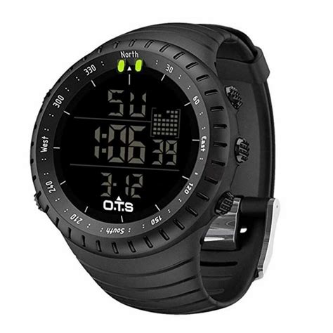 Negro Caucho Sport Digital Alarma Tapón Reloj Rubber Man Stopper Alarm