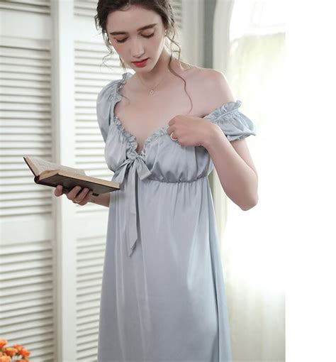Romantic Nightgowns Satin Nightdress Princess Women Etsy
