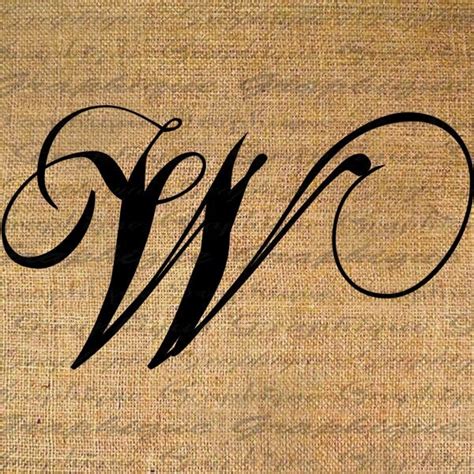 Monogram Initial Letter W Digital Collage Sheet By Graphique