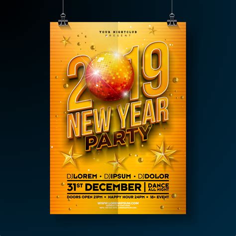 New Year Party Celebration Poster 331946 Vector Art At Vecteezy