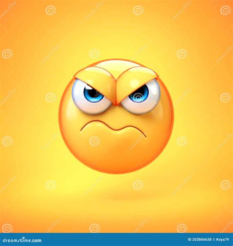 Grumpy Emoticon Emoji On Blue Background Sad Vector Illustration