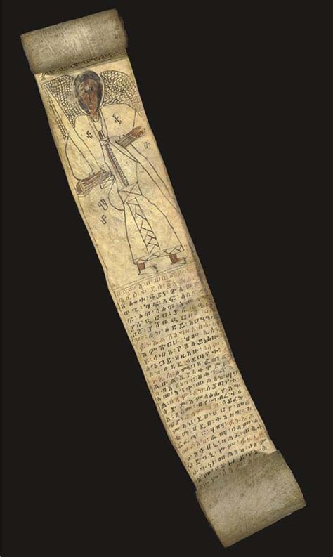 Magic Scroll In Geez Decorated Manuscript On Vellum