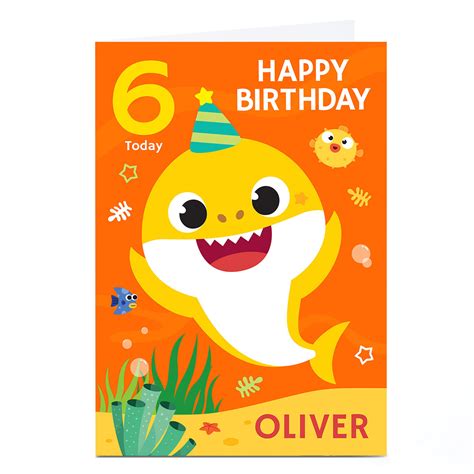 Buy Personalised Baby Shark Birthday Card Editable Age For Gbp 229