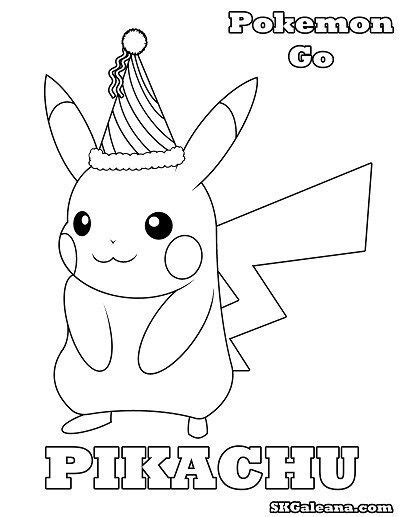 Free Pikachu Party Hat Printable Coloring Page Pikachu Coloring Page