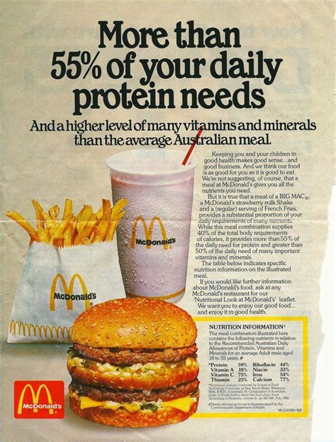 Vintage Mcdonald S Ad Circa Just After Mcdonald S First Opened In Australia Funny Vintage