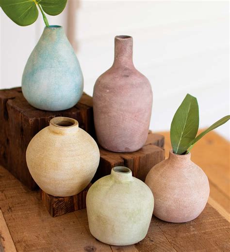 Pastel Ceramic Bud Vases Set Of 5 Vivaterra
