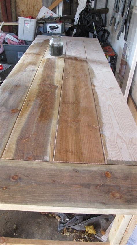 Staining Sealing And Finishing A Rustic Pine Barnwood Table
