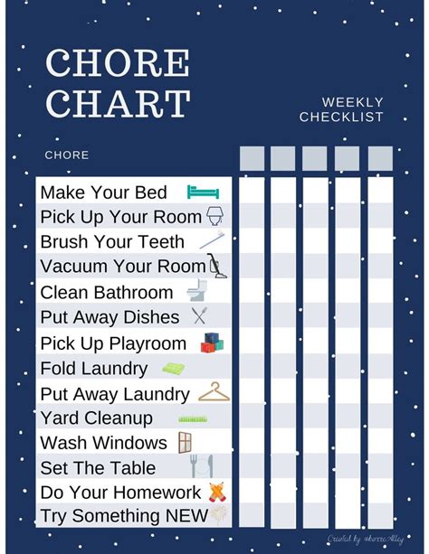 Free Printable Chore Chart — Barrealley Your Virtual Barre Studio