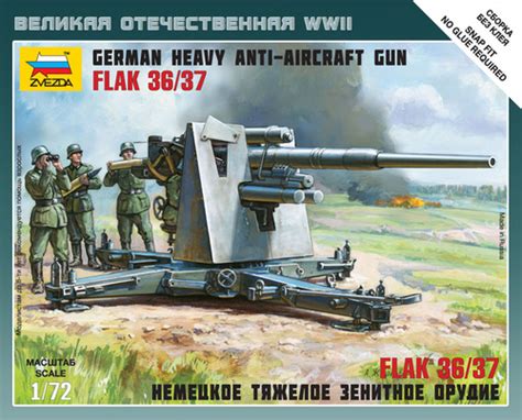 German Heavy Anti Aircraft Gun Flak 3637 88cm Art Of Tactic Zvezda 6158