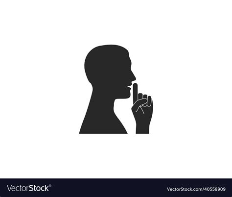 Mute Keep Silence Silent Icon Royalty Free Vector Image