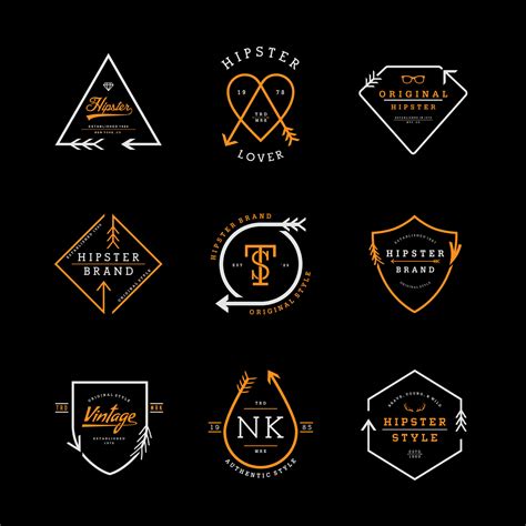 Hipster Logo Badges Collection 5514246 Vector Art At Vecteezy