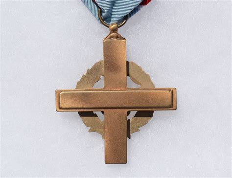 Closeup View Of The Backside Of The Us Air Force Cross Medal Which