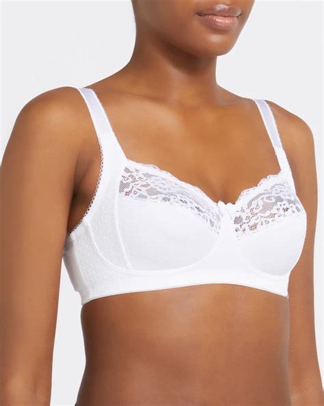 Dunnes Stores White Cotton Rich Total Support Bra