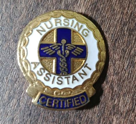 1977 Certified Nursing Assistant Enamel Gold Tone Lapel Pin Uniform