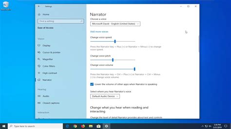 How To Adjust Narrator Speed Voice And Pitch In Windows 10 Tutorial