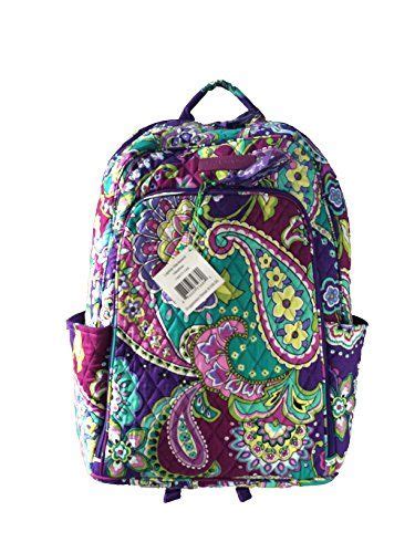 Vera Bradley Laptop Backpack Updated Version With Solid Color Interiors