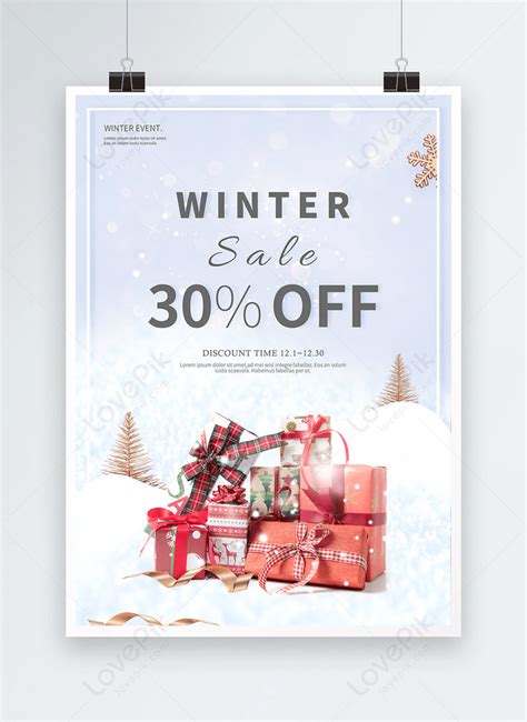 White Snow Winter Promotion Poster Template Imagepicture Free Download