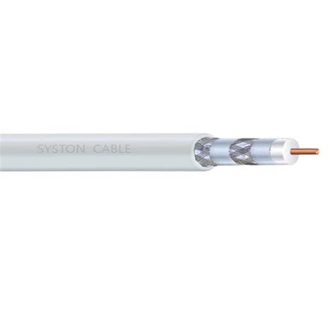 Syston Cable Technology 1000 Ft White Rg6 Quad Shield Plenum Coaxial