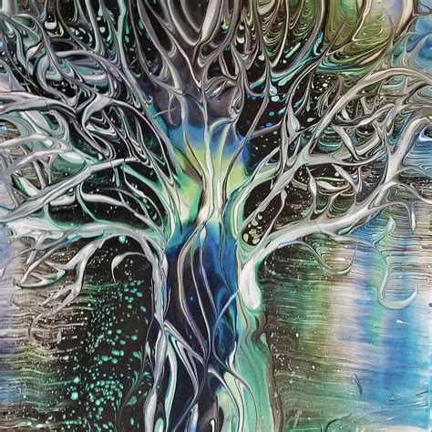 Blue Tree Painting By Karen Simon