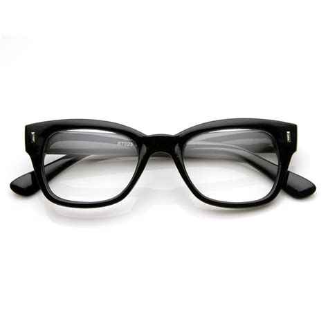 Bold Thick Rimmed Oval Clear Lens Horned Rim Glasses 8791