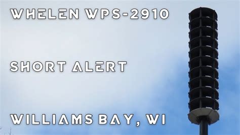 Whelen Wps 2910 Siren Test Short Alert Williams Bay Wi Youtube
