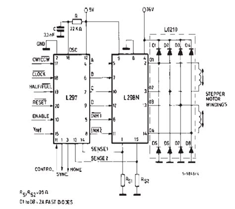 Two Phases Bipolar Stepper Motor Control Circuit An Input Called