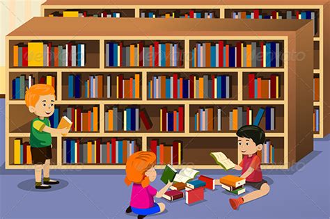 Library Cartoon Kids Stock Photos And Graphics