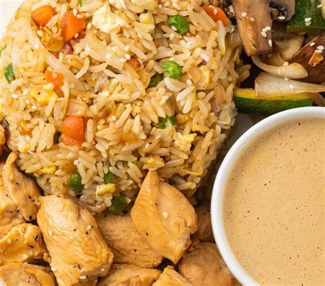 This Recipe Is A Hibachi Chicken Dinner On A Plate With Restaurant