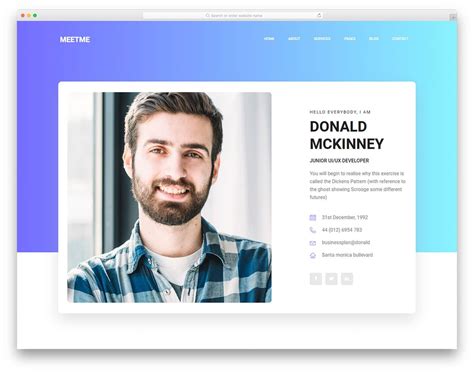 User Profile Page Html Template Flyer Template